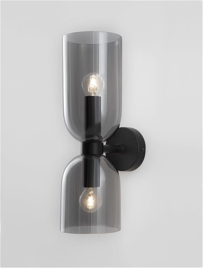 Настолна лампа PALMER 10W (2x5W) E14 Черен Опушено стъкло