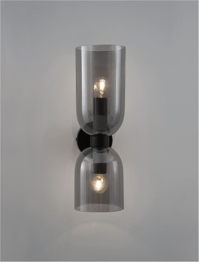 Настолна лампа PALMER 10W (2x5W) E14 Черен Опушено стъкло