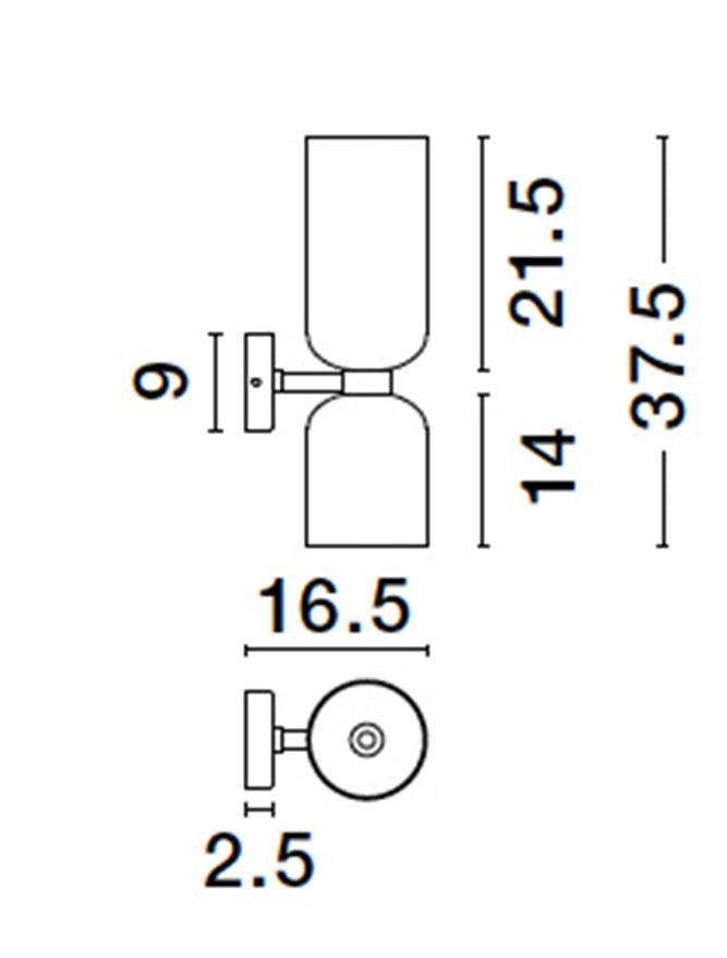 Настолна лампа PALMER 10W (2x5W) E14 Черен Опушено стъкло