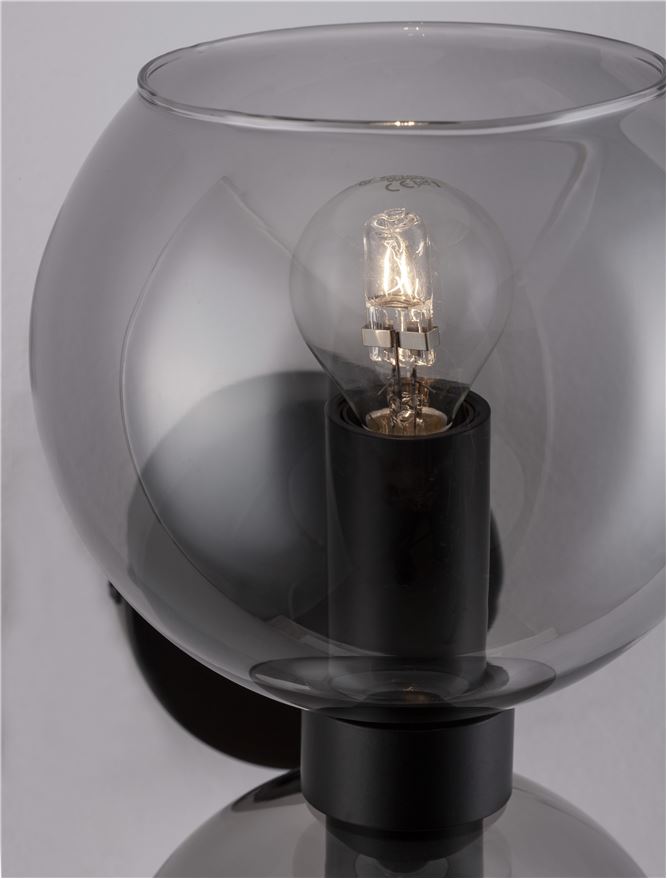 Настолна лампа PALMER 10W (2x5W) E14 Черен Опушено стъкло