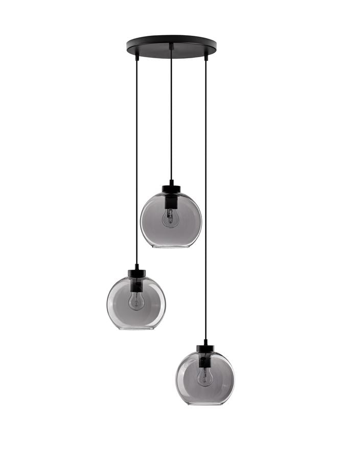 Висящо осветително тяло (пендел) PALMER 36W (3x12W) E27 Черен Опушено стъкло