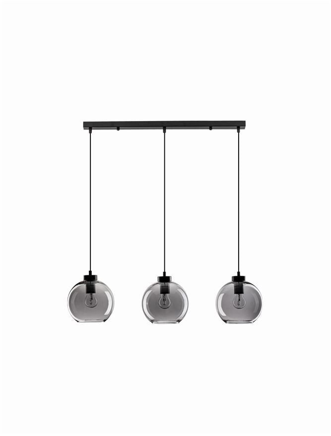 Висящо осветително тяло (пендел) PALMER 36W (3x12W) E27 Черен Опушено стъкло