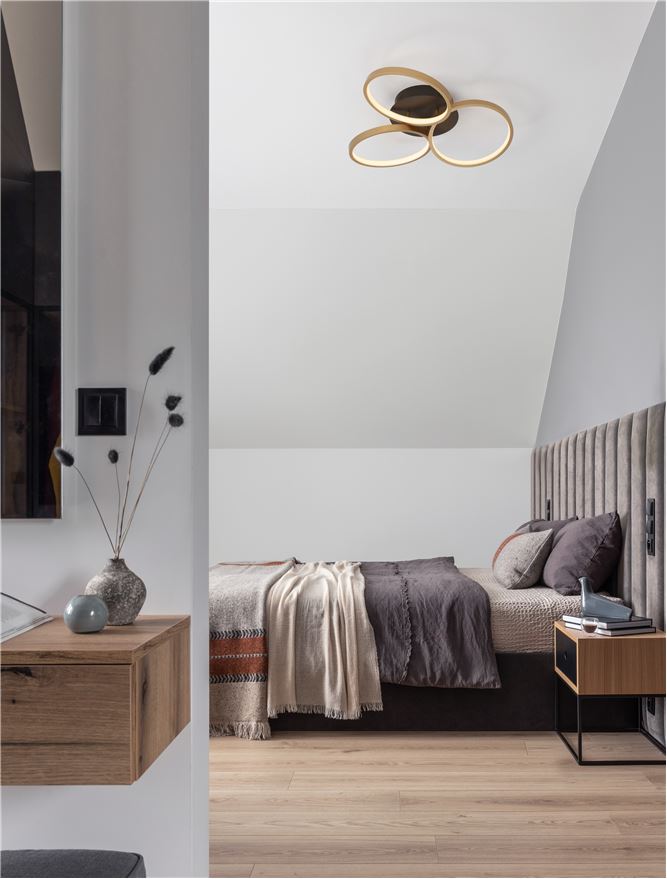 Висящо осветително тяло (пендел) ELIZE 28W LED Черен и златист месинг стомана и алуминий