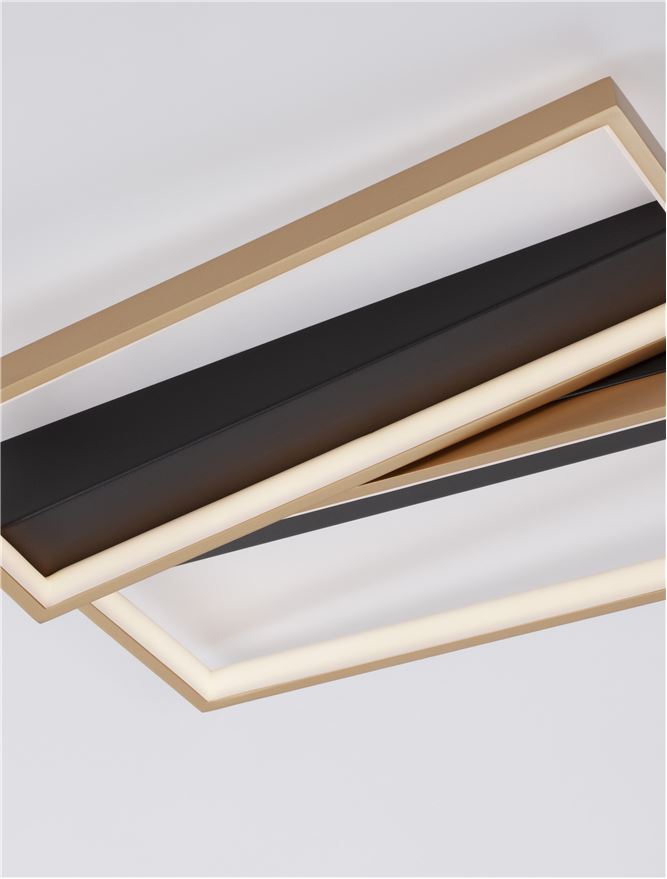 Висящо осветително тяло (пендел) ELIZE 28W LED Черен и златист месинг стомана и алуминий
