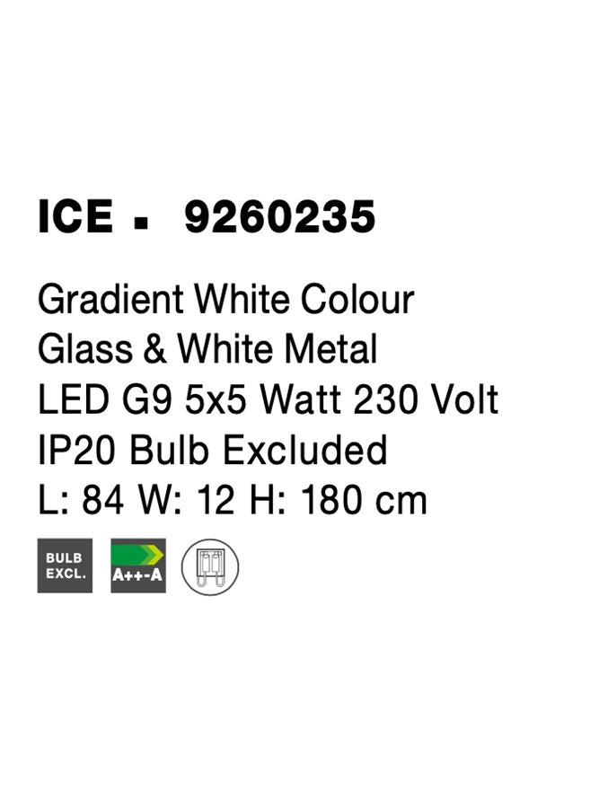 Висящо осветително тяло (пендел) ICE 25W G9 Бял Градиент Бял метал