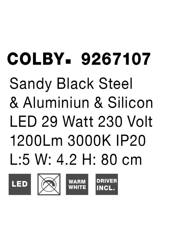 Висящо осветително тяло (пендел) COLBY 29W Пясъчно черен алуминий и акрил