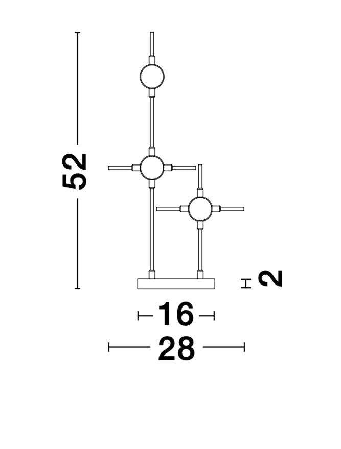 Висящо осветително тяло (пендел) ATOMO 9W Черен и Златист месинг & Акрил