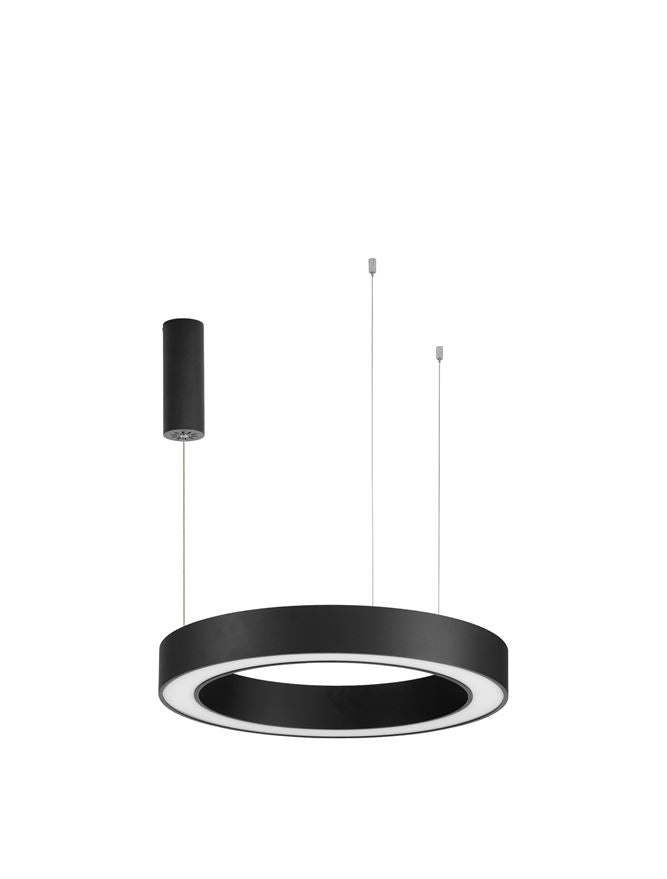 Висящо осветително тяло (пендел) MORBIDO 48W Пясъчно черен алуминий и акрил Регулируема височина
