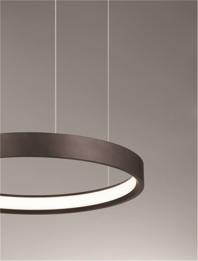 Висящо осветително тяло (пендел) PERRINE 22W LED Кафяв алуминий и силикон ⌀40 H150см