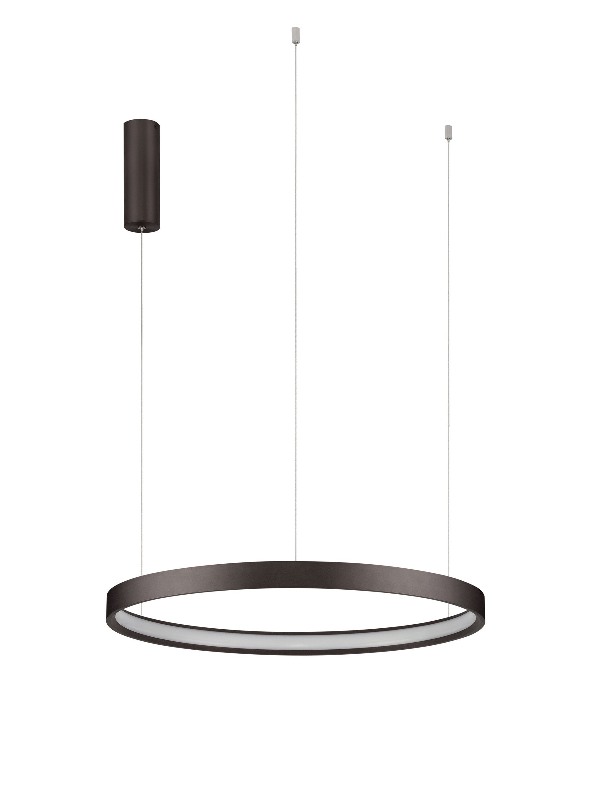 Висяща лампа PERRINE 40W LED, кафяв алуминий и силикон, ⌀60 H150см