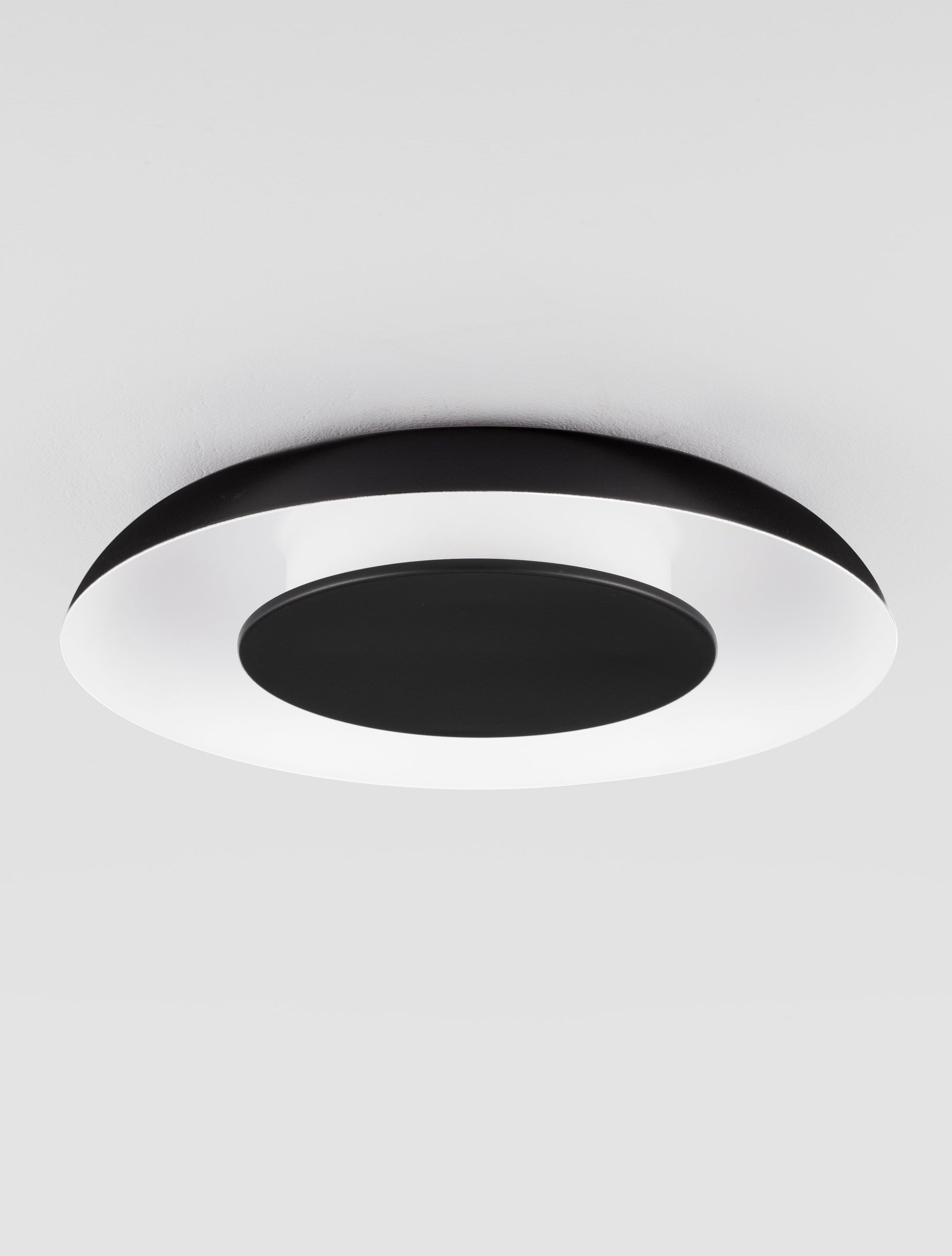 Висяща лампа EPOS 24W LED, пясъчно черна и бяла, метал и акрил, ⌀40 H6см