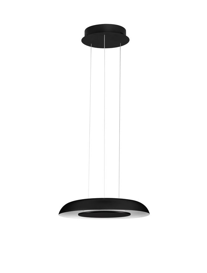 Висящо осветително тяло (пендел) EPOS 24W LED Пясъчно черен и бял алуминий и акрил ⌀40 H145см