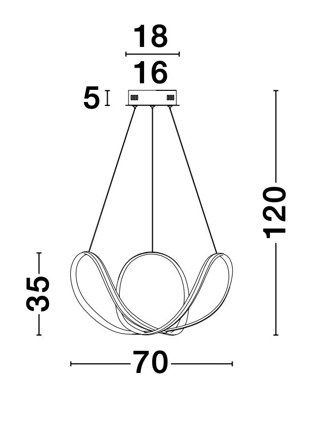 Висящо осветително тяло (пендел) APUS 50W Триак димируем Пясъчно черен алуминий и акрил