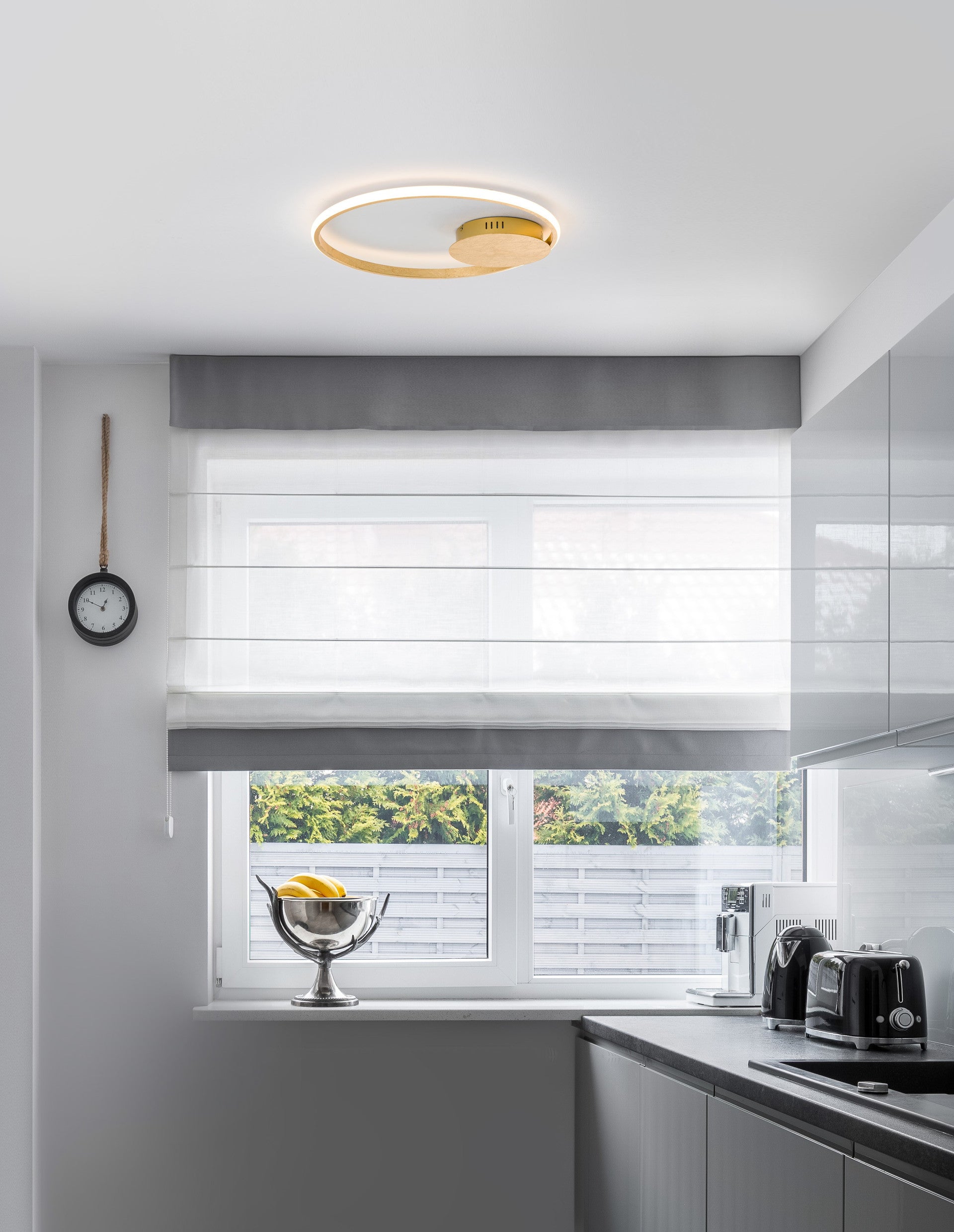 Висящо осветително тяло (пендел) FULINE 32W LED Triac димируем Златен алуминий и акрил