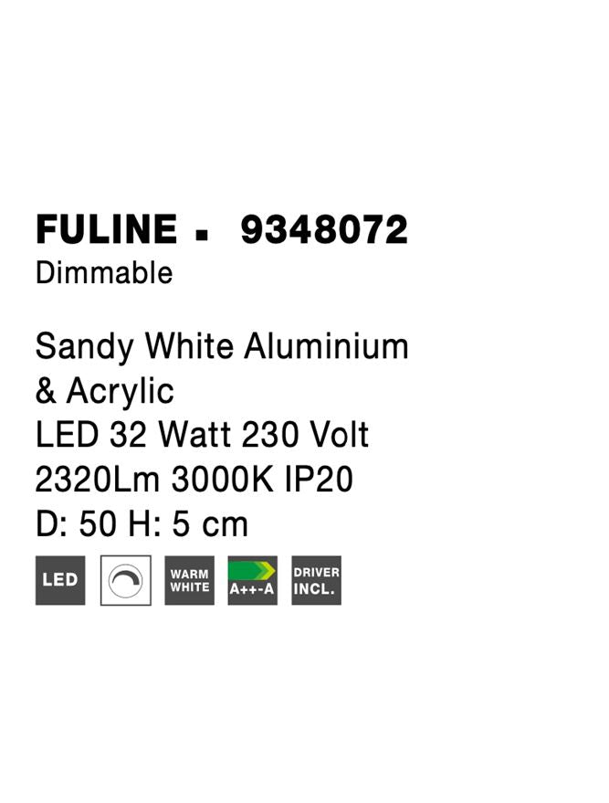 Висящо осветително тяло (пендел) FULINE 32W LED Triac димируем Пясъчно бял алуминий и акрил