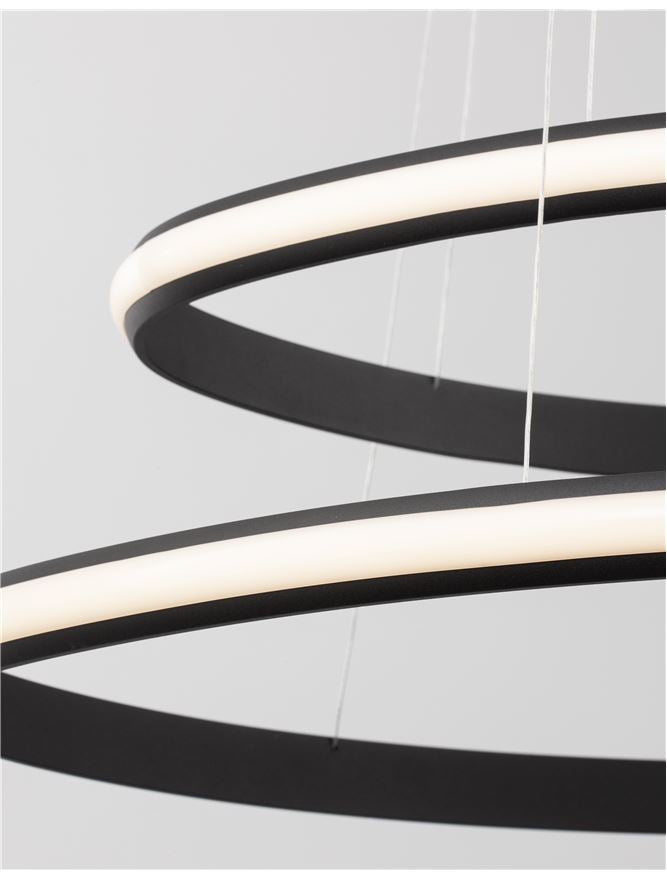 Висящо осветително тяло (пендел) ARIES 45W Пясъчно черен алуминий и акрил D59 H120см Регулируема височина и въртящ