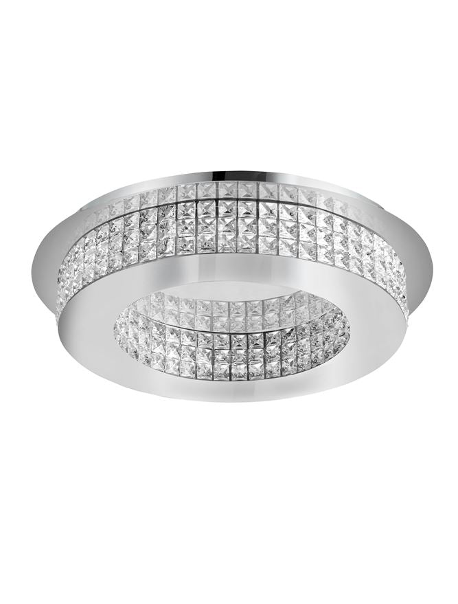Висящо осветително тяло (пендел) ZEFFARI 40W LED Хром алуминий и кристал K9