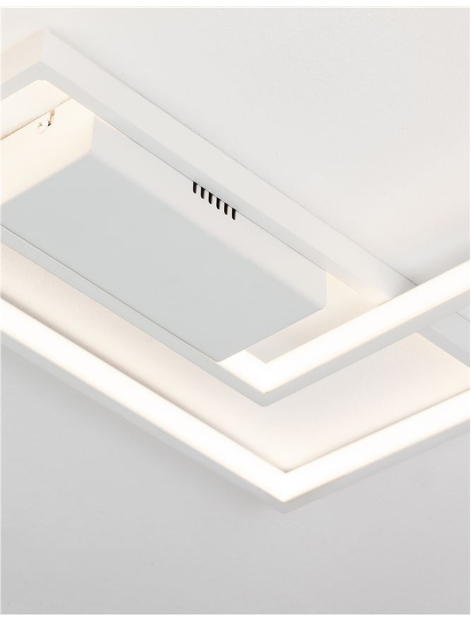 Висящо осветително тяло (пендел) PORTO 30W LED Пясъчно бял стомана, алуминий и акрил L45 W45 H4см Триак димируем