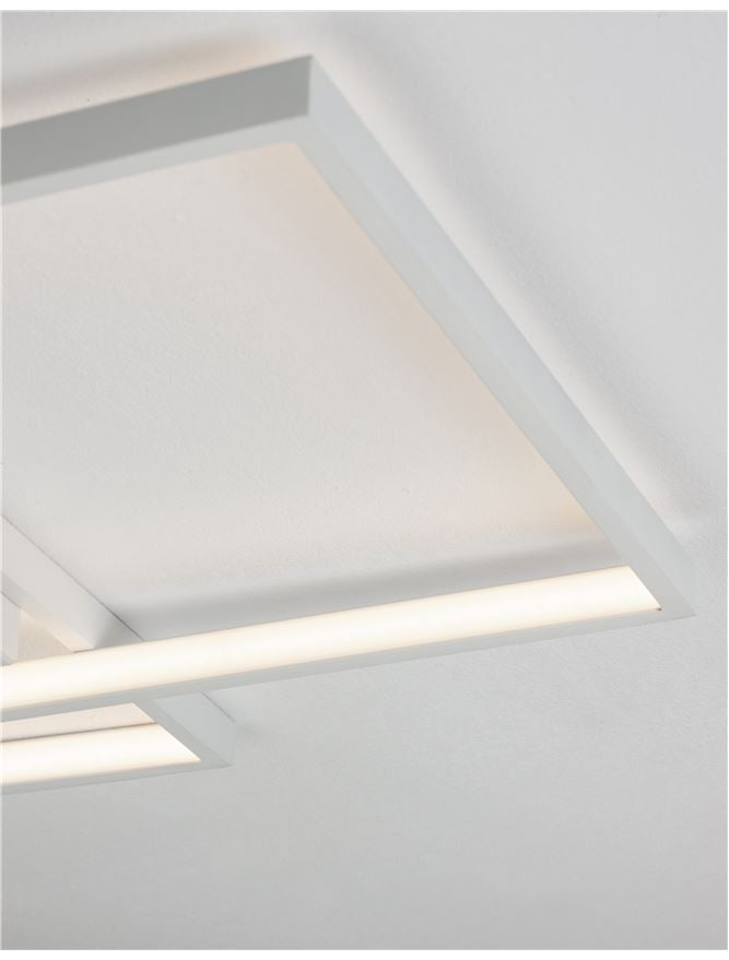 Висящо осветително тяло (пендел) PORTO 30W LED Пясъчно бял стомана, алуминий и акрил L45 W45 H4см Триак димируем