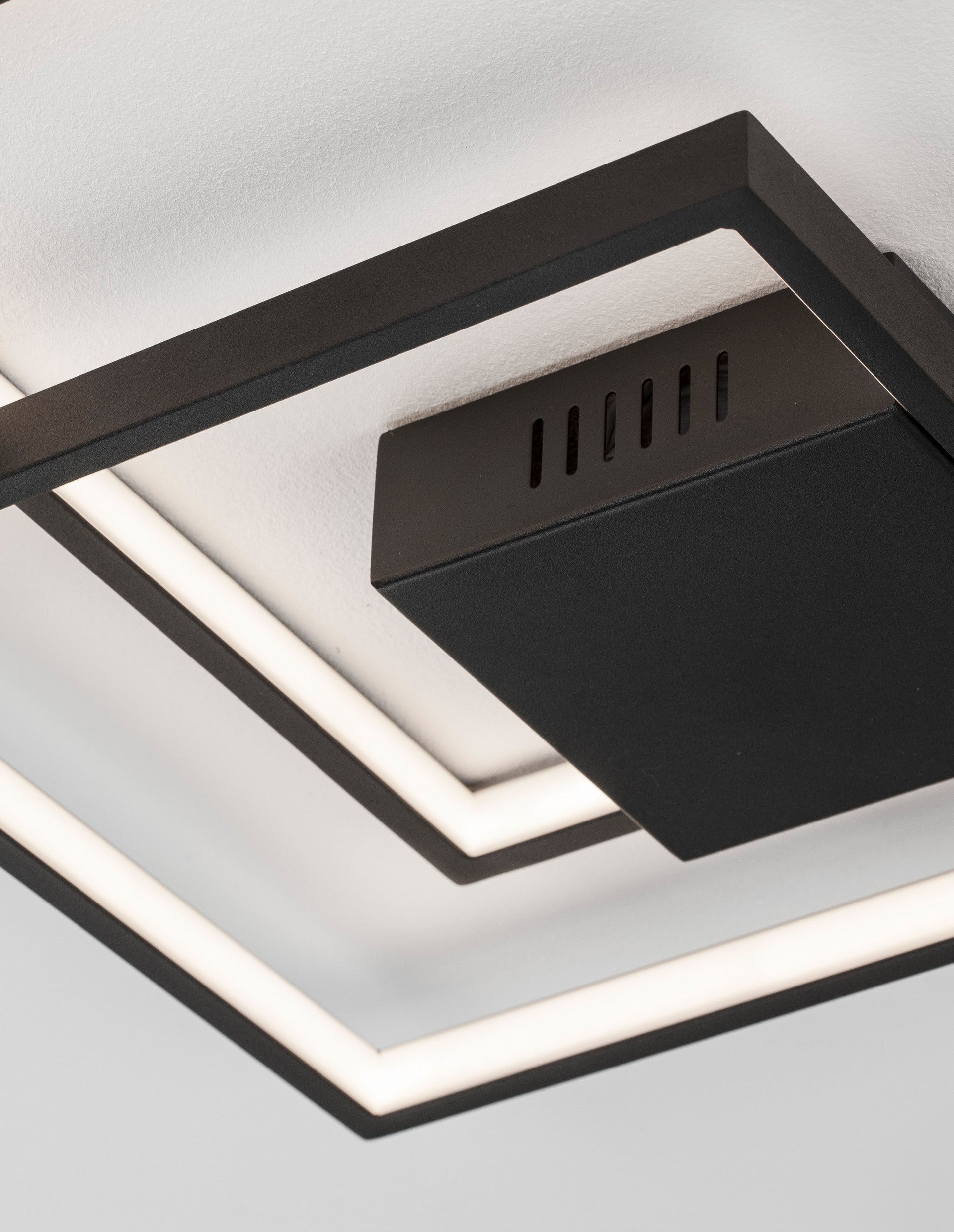 Висящо осветително тяло (пендел) PORTO 30W LED Пясъчно черен стомана, алуминий и акрил L42.5 W42.5 H6см Триак димируем