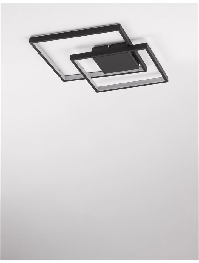 Висящо осветително тяло (пендел) PORTO 30W LED Пясъчно черен стомана, алуминий и акрил L42.5 W42.5 H6см Триак димируем
