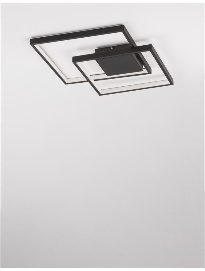 Висящо осветително тяло (пендел) PORTO 30W LED Пясъчно черен стомана, алуминий и акрил L42.5 W42.5 H6см Триак димируем