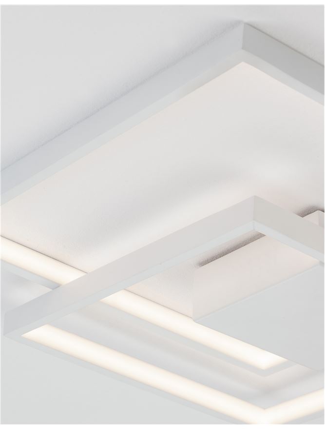 Висящо осветително тяло (пендел) PORTO 30W LED Пясъчно бял стомана, алуминий и акрил L42.5 W42.5 H6см Триак димируем