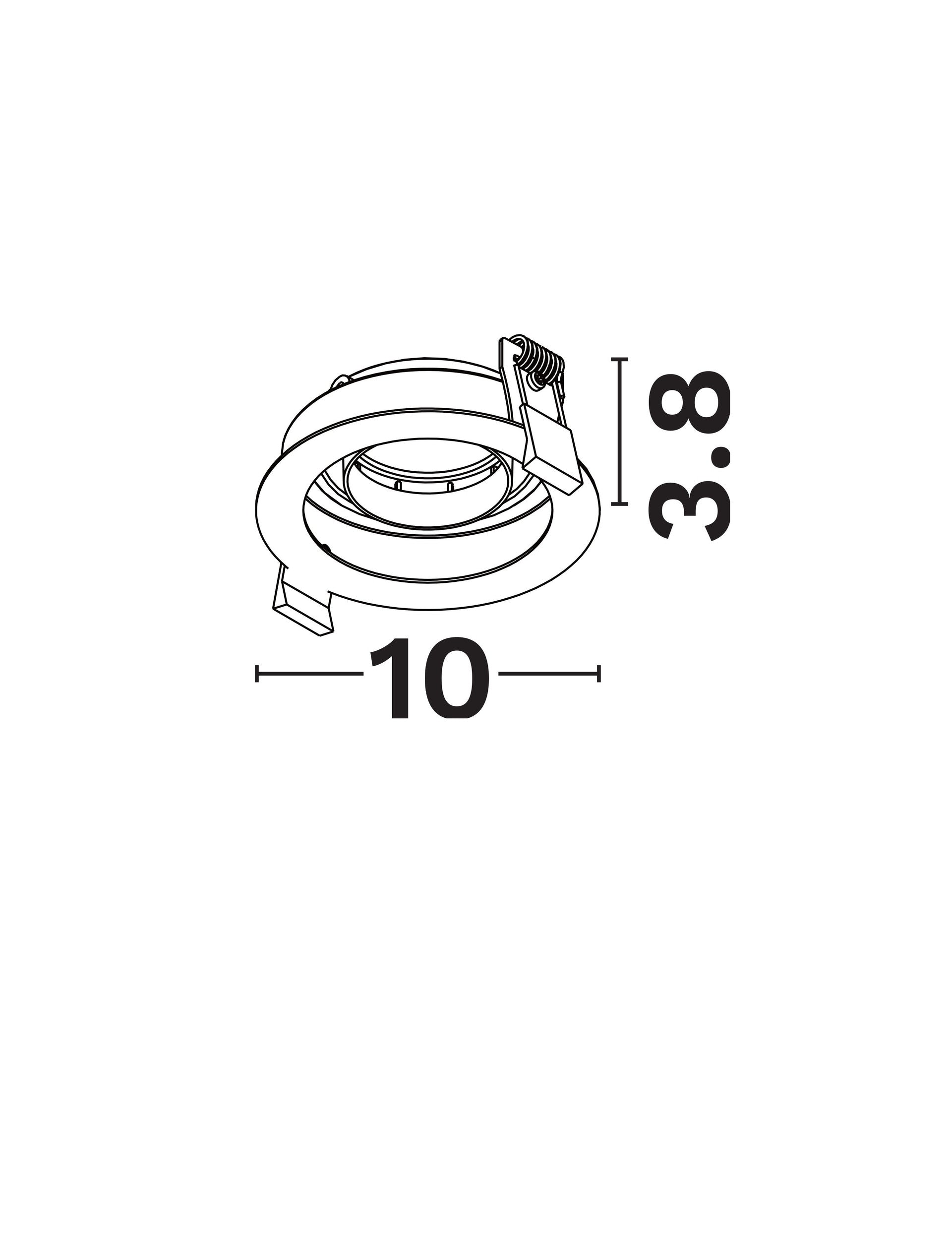 Техническо осветление CEDI GU10 50W Черен алуминий ⌀10 H3.8см