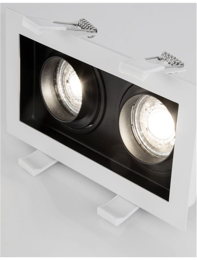Техническо осветление CEDI GU10 2x50W Черно и бяло алуминий L18.3 W10 H3.8см
