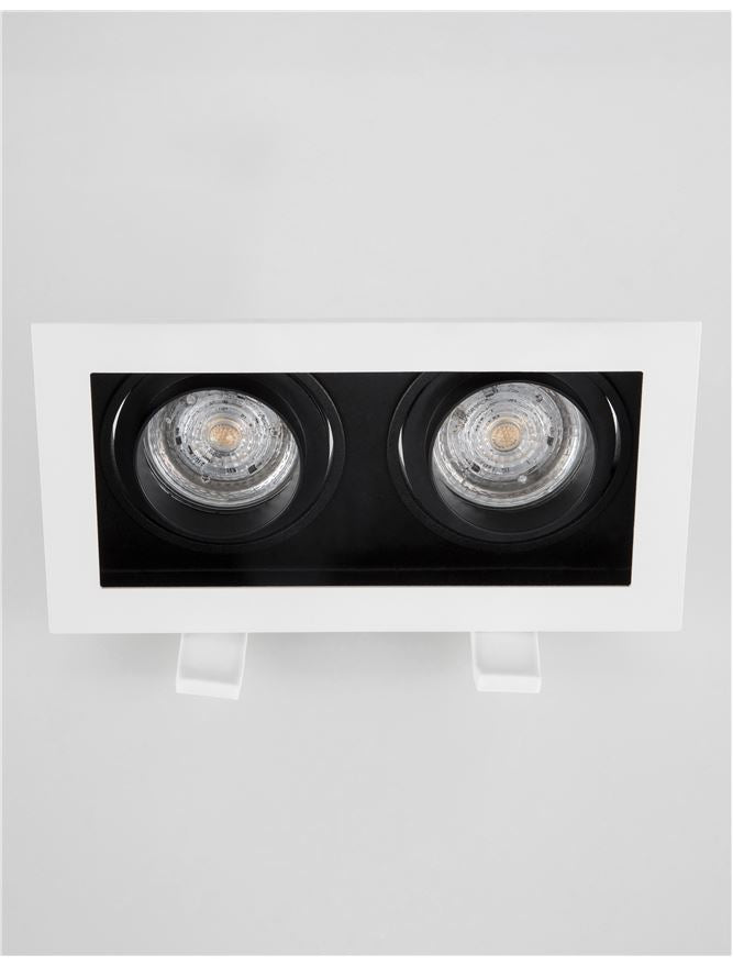 Техническо осветление CEDI GU10 2x50W Черно и бяло алуминий L18.3 W10 H3.8см