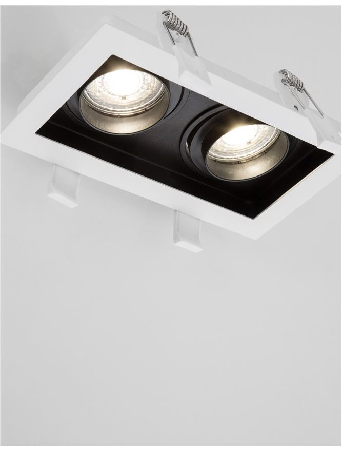 Техническо осветление CEDI GU10 2x50W Черно и бяло алуминий L18.3 W10 H3.8см