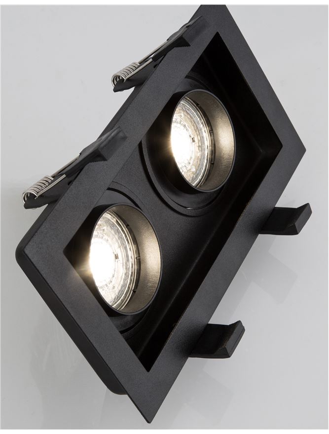 Техническо осветление CEDI GU10 2x50W Черен алуминий L18.3 W10 H3.8см
