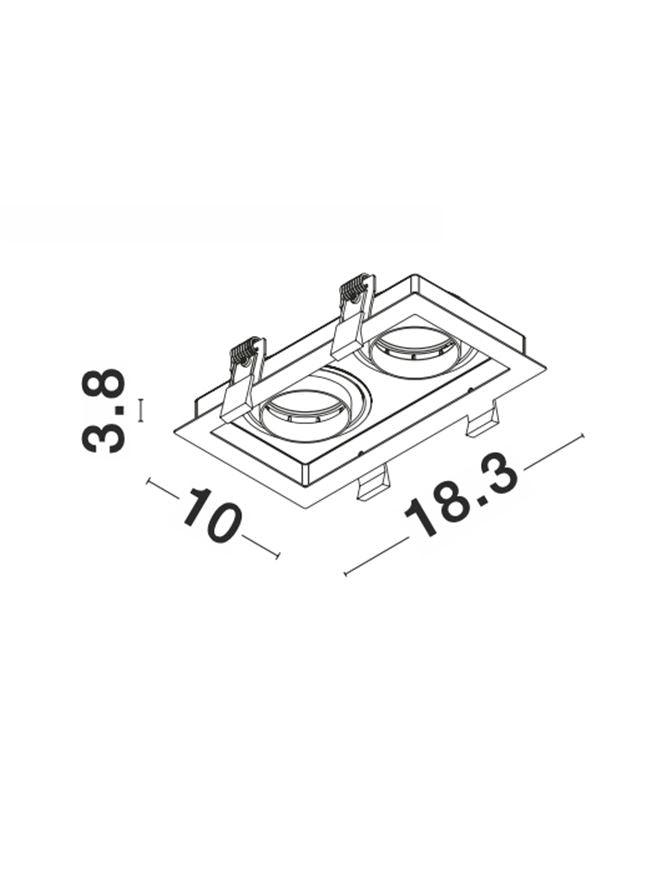 Техническо осветление CEDI GU10 2x50W Черен алуминий L18.3 W10 H3.8см