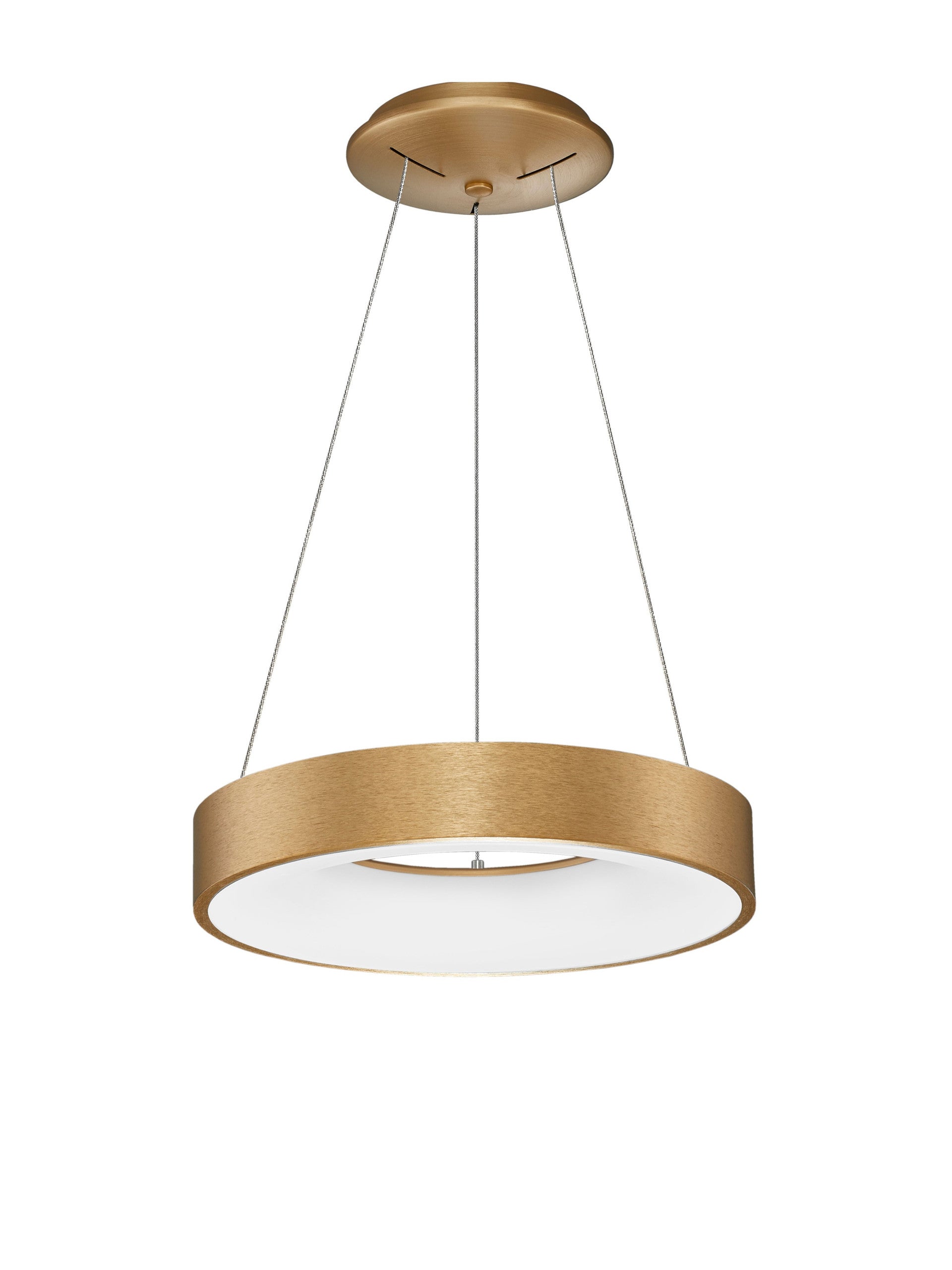 Висящо осветително тяло (пендел) RANDO THIN 30W Златист алуминий и акрил Димируем ⌀38 H120см