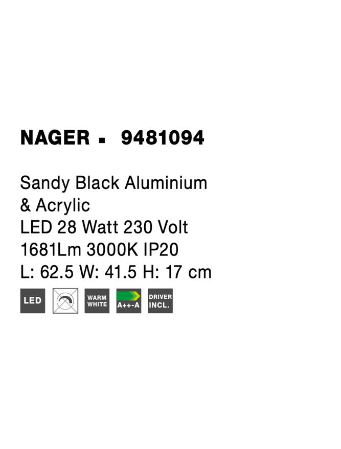 Висящо осветително тяло (пендел) NAGER 28W Пясъчно черен
