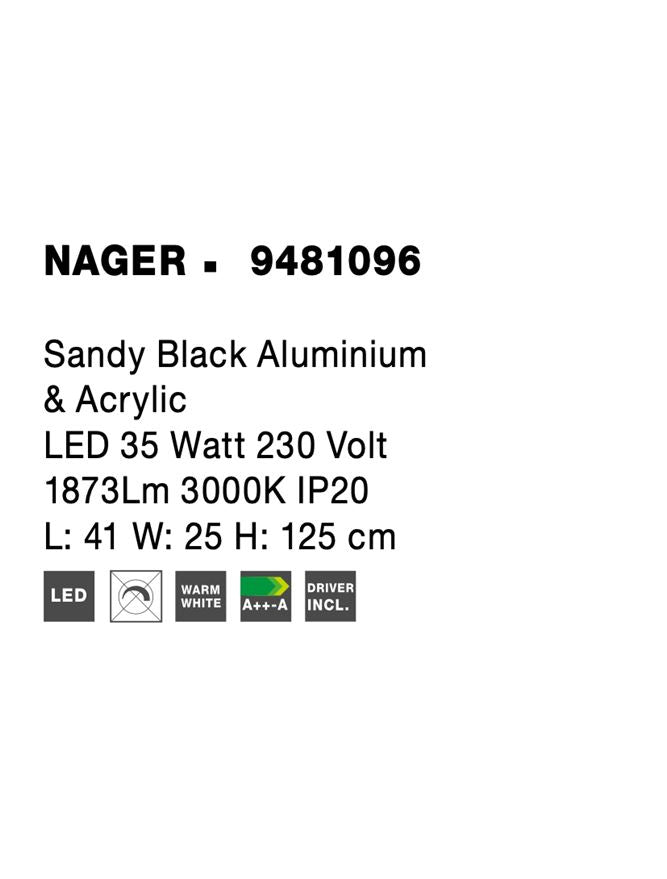 Висящо осветително тяло (пендел) NAGER 35W Пясъчно черен
