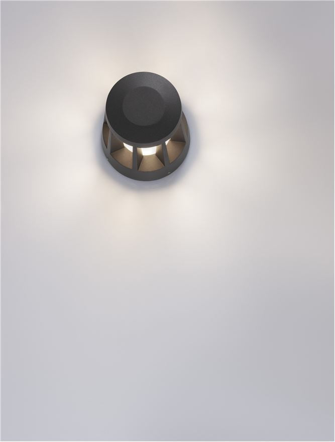 Външен аплик STARK LED 8W Тъмен антрацит алуминий и матиран акрил ⌀16 H14.6см IP65