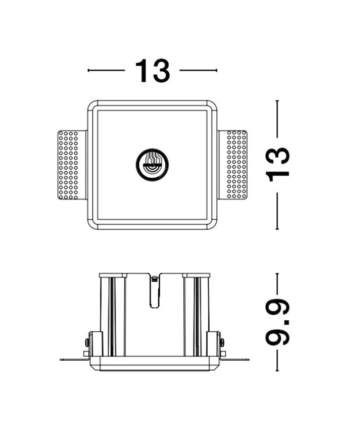 Техническо осветление IMAGINE бял гипсов корпус алуминий PC IP20 L130 H130 W99мм