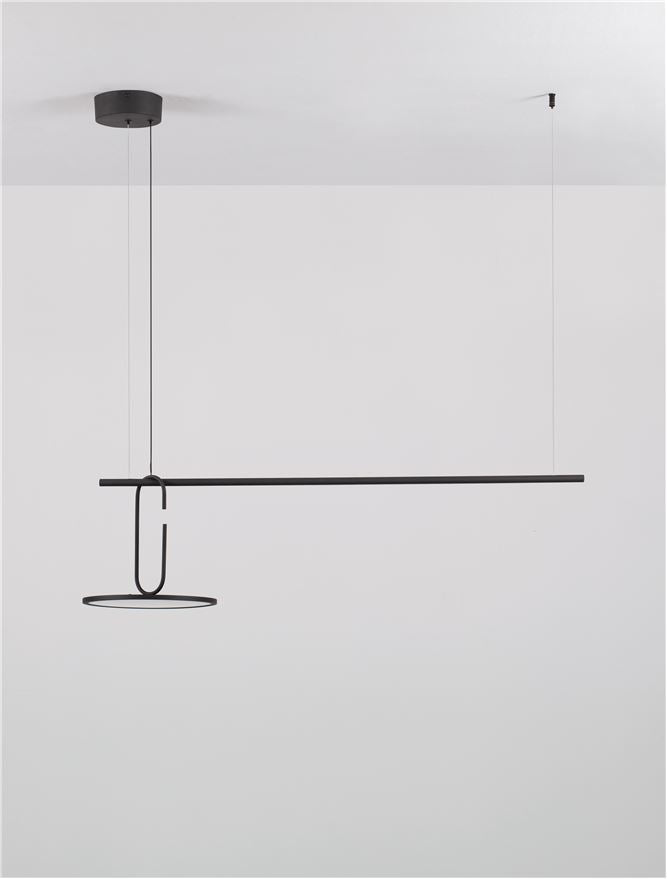 Висящо осветително тяло (пендел) OPI LED 22W Пясъчно черен L100 W30 H180см