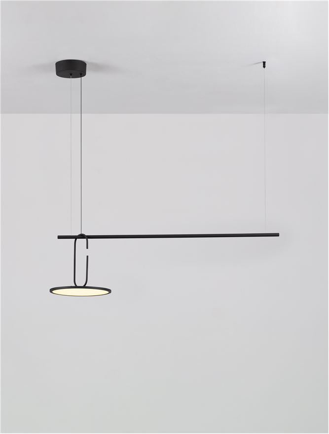 Висящо осветително тяло (пендел) OPI LED 22W Пясъчно черен L100 W30 H180см