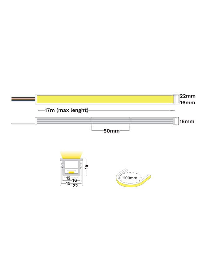 LED лента GOMU 1615 AGILE 10W 2700K DC24V IP44 - alternate view