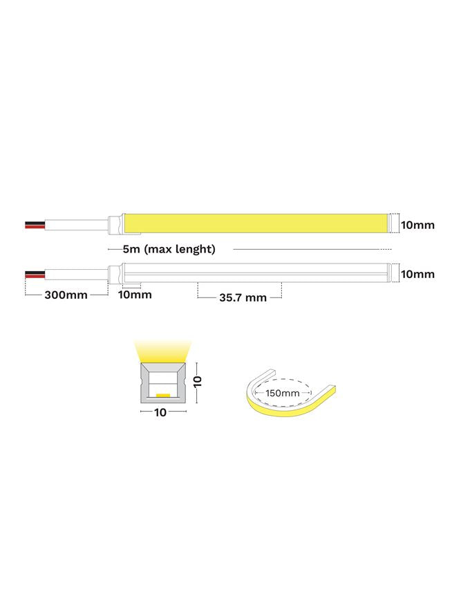 LED лента GOMU 1010 10W 2700K DC24V IP67 - alternate view