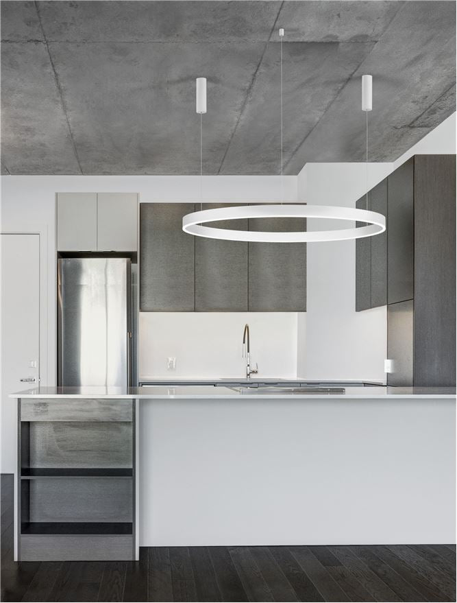 Висящо осветително тяло (пендел) MOTIF 72W LED 3000K Триак димируем Пясъчно бял алуминий акрил Регулируема височина