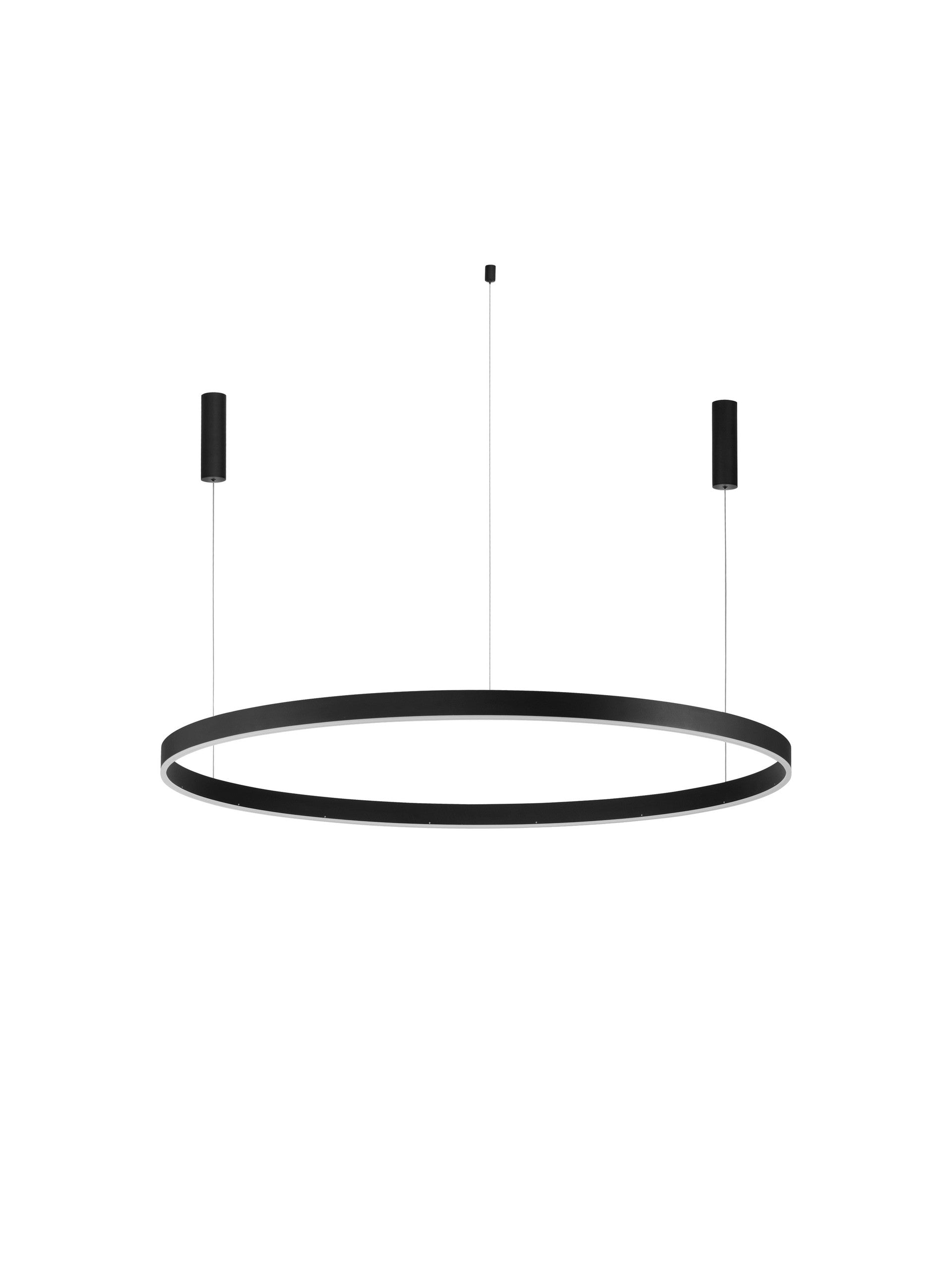 Висяща лампа MOTIF LED 80W 230V Triac димируема пясъчно черна Алуминий и акрил Регулируема височина ⌀150 H250см