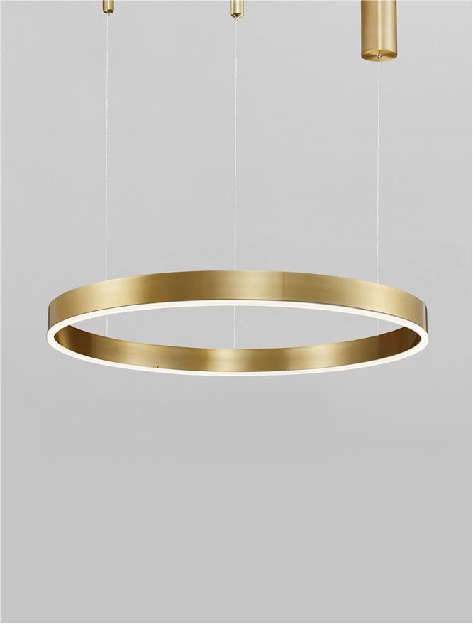 Висящо осветително тяло (пендел) MOTIF 40W LED 2700-6000K Златист месинг алуминий акрил Регулируема височина