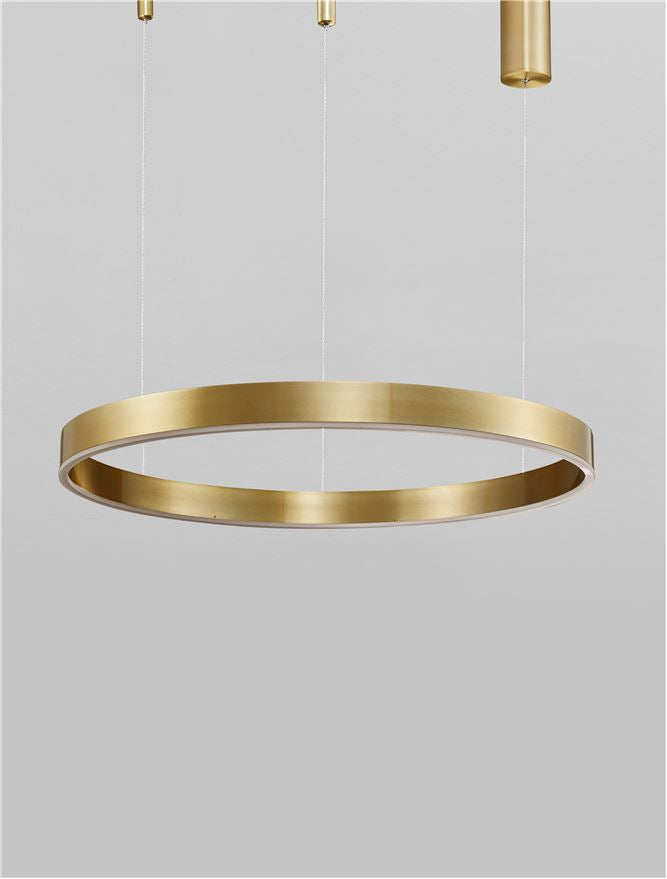 Висящо осветително тяло (пендел) MOTIF 40W LED 2700-6000K Златист месинг алуминий акрил Регулируема височина