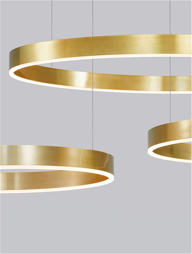 Висящо осветително тяло (пендел) MOTIF 40W LED 2700-6000K Златист месинг алуминий акрил Регулируема височина