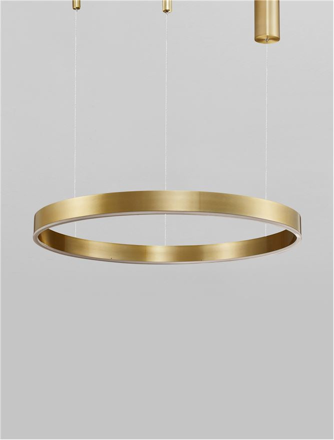 Висящо осветително тяло (пендел) MOTIF 60W LED 2700-6000K Златист месинг алуминий акрил Регулируема височина