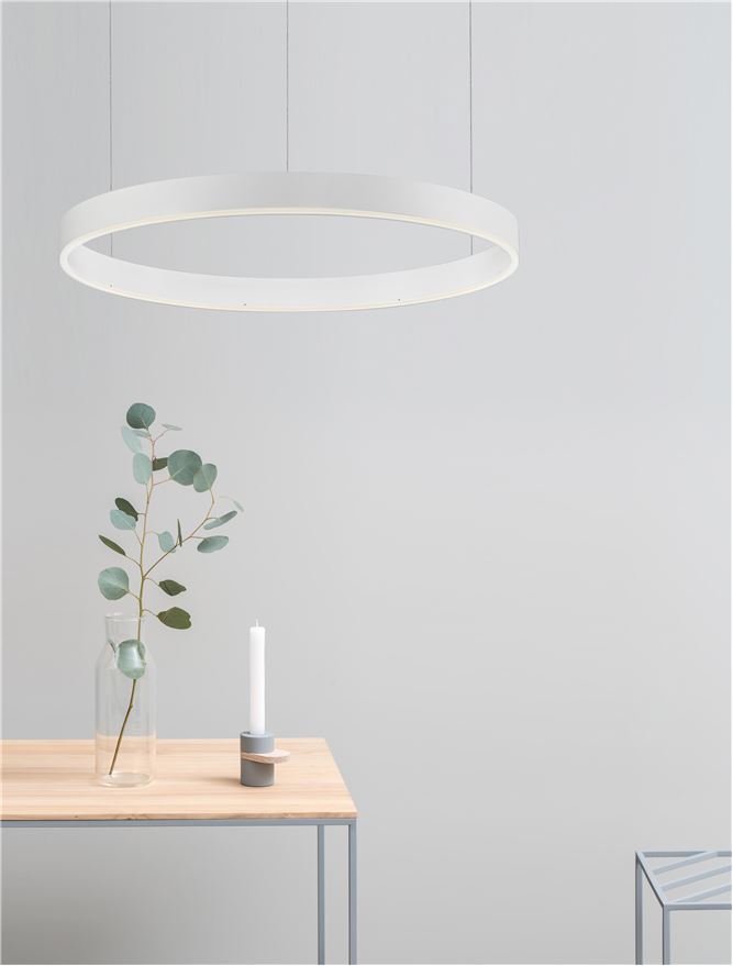 Висящо осветително тяло (пендел) MOTIF 40W LED 2700-6000K Пясъчно бял алуминий акрил Регулируема височина