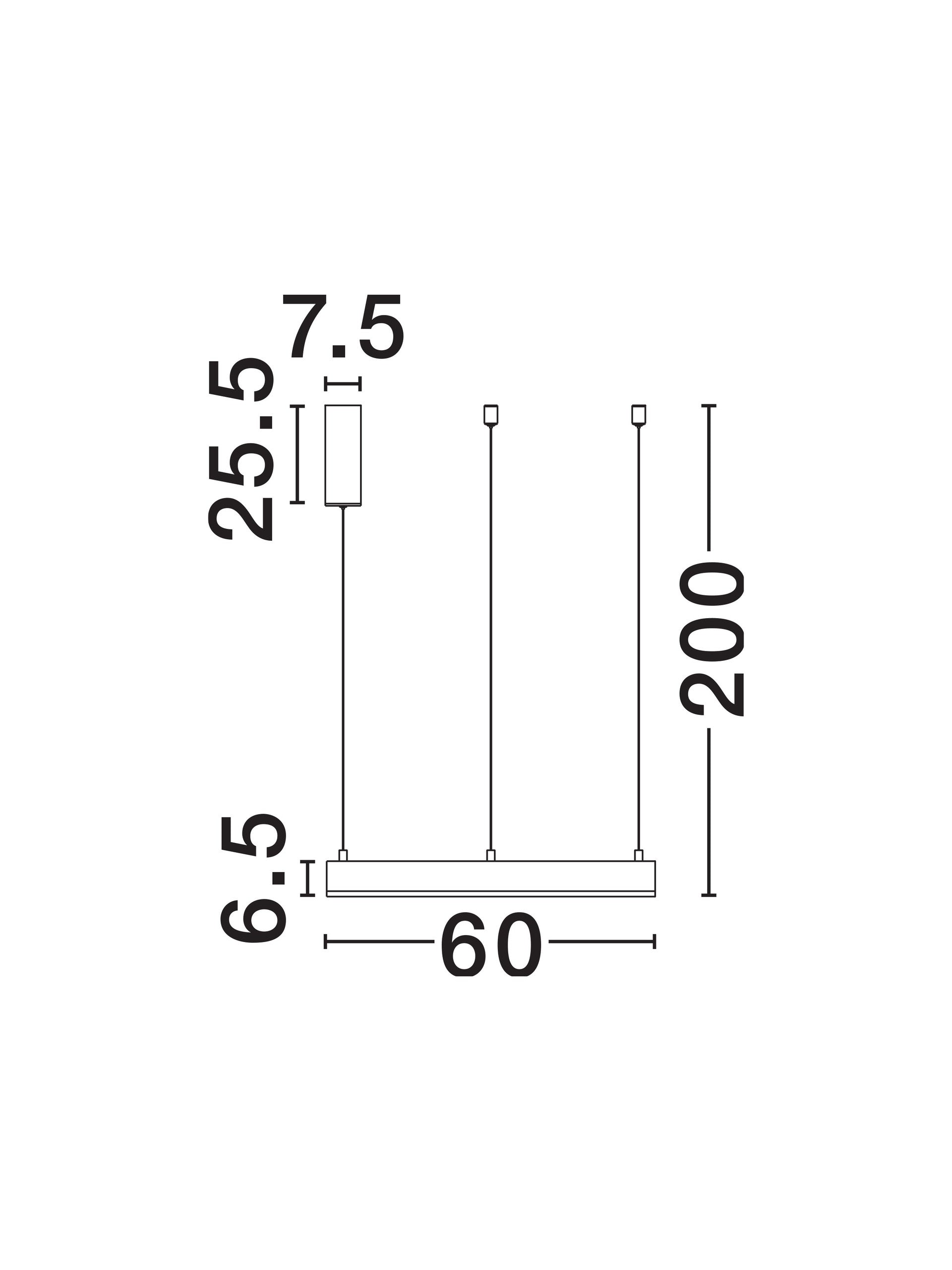 Висяща лампа MOTIF LED 40W 230V Променлива CCT Пясъчно черен алуминий и акрил Регулируема височина ⌀60 H200см